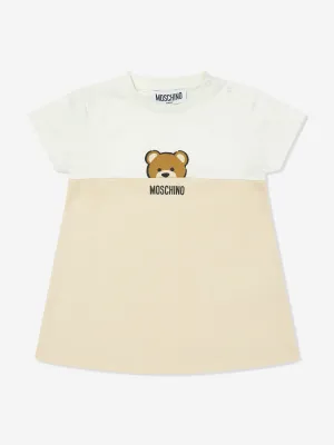 Baby Girls Bear Dress with Gift Box in Beige
