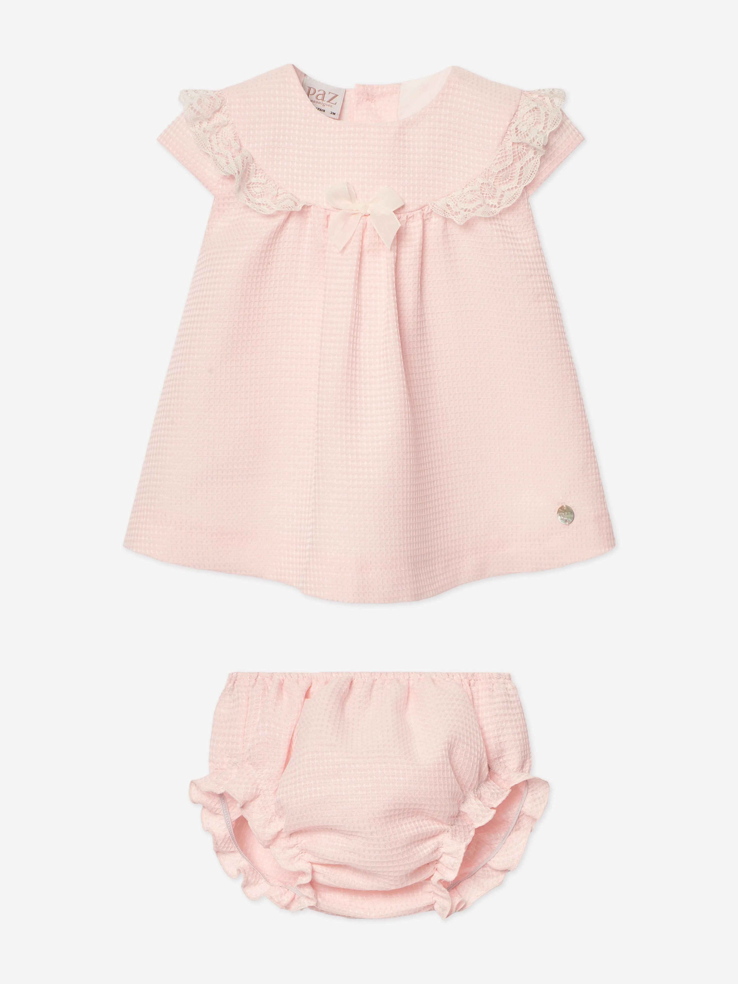 Baby Girls Dress and Bloomers Set in Pink