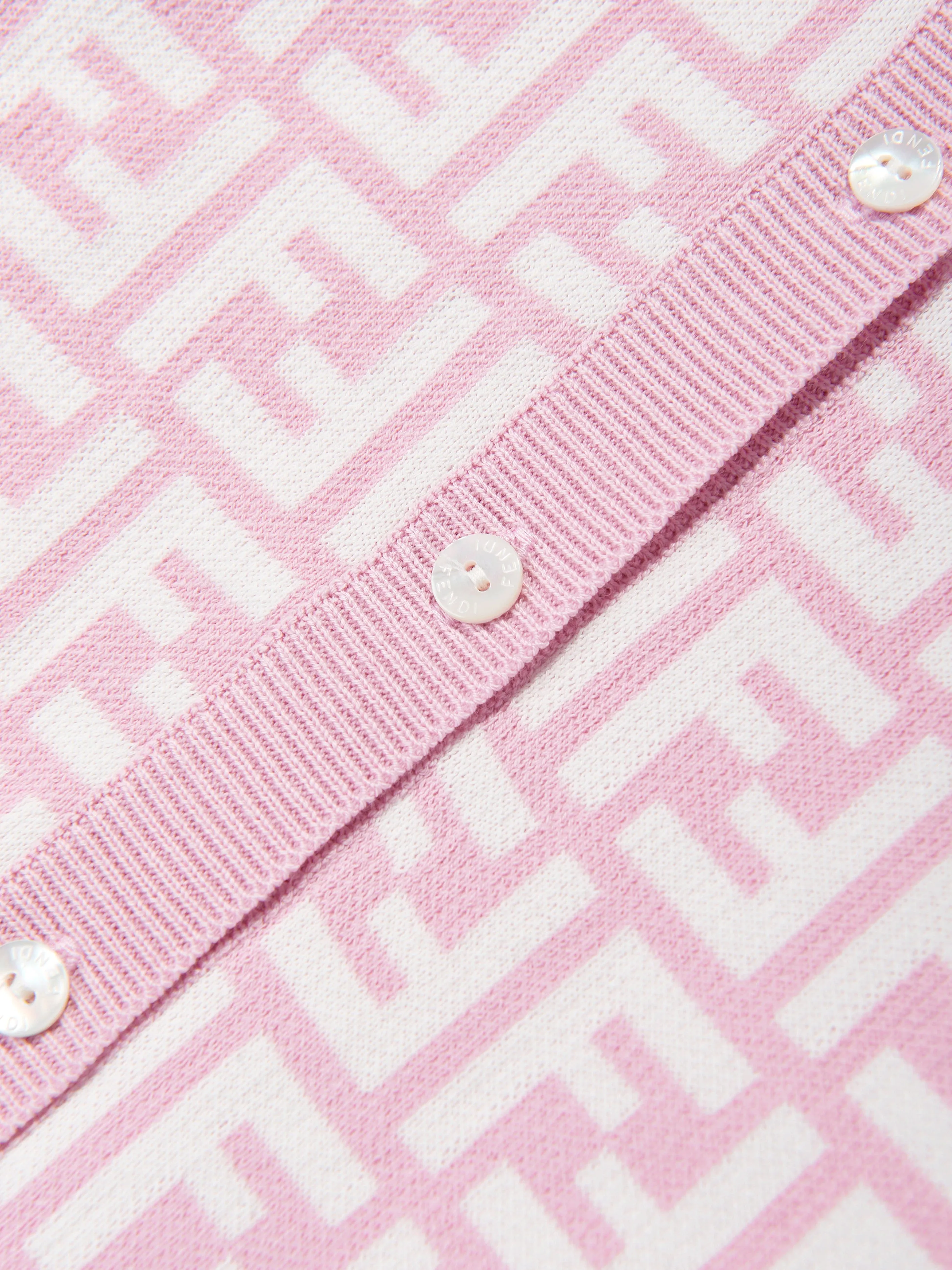 Baby Girls FF Logo Knitted Cardigan in Pink