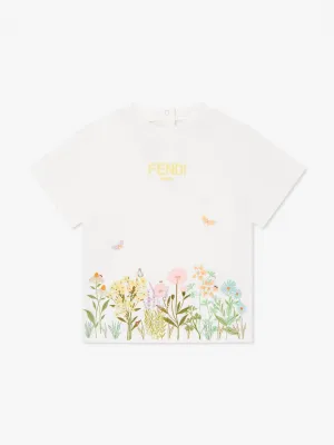 Baby Girls Floral T-Shirt in White