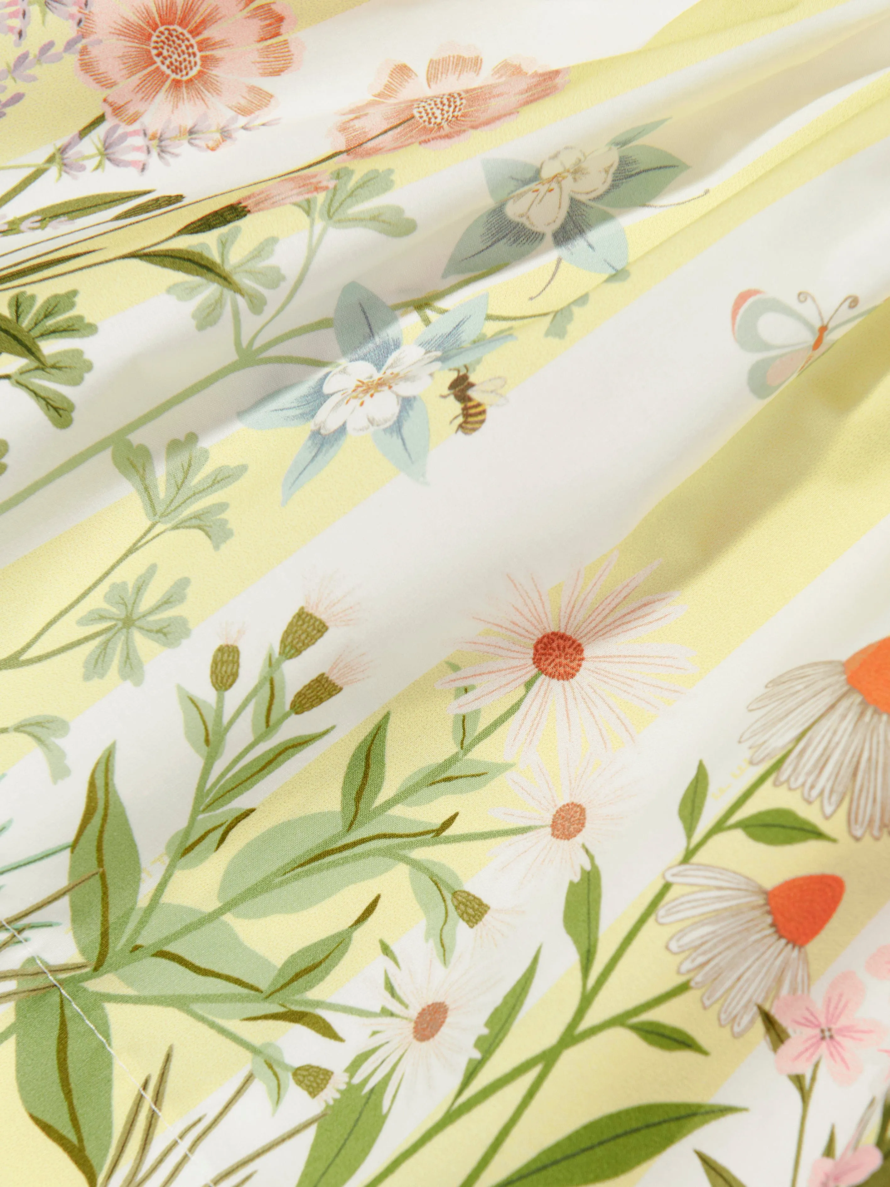 Baby Girls Striped Floral Skirt in Yellow
