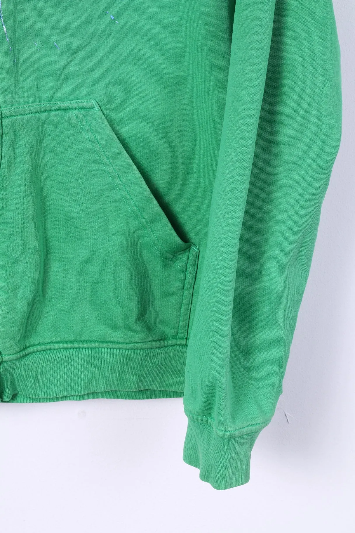 Billabong Mens M Sweatshirt Green Hooded Cotton Jumper Full Zipper