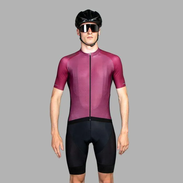 Bioracer Sprinter Coldblack Mens Cycling Jersey (Light Bordeaux)