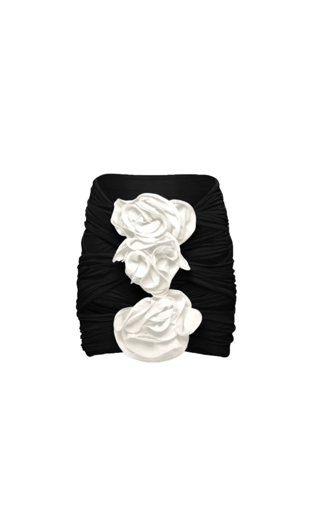 BLACK 3D FLOWER ONE PIECE SWIMSUIT AND SKIRT Gloria Lanvin