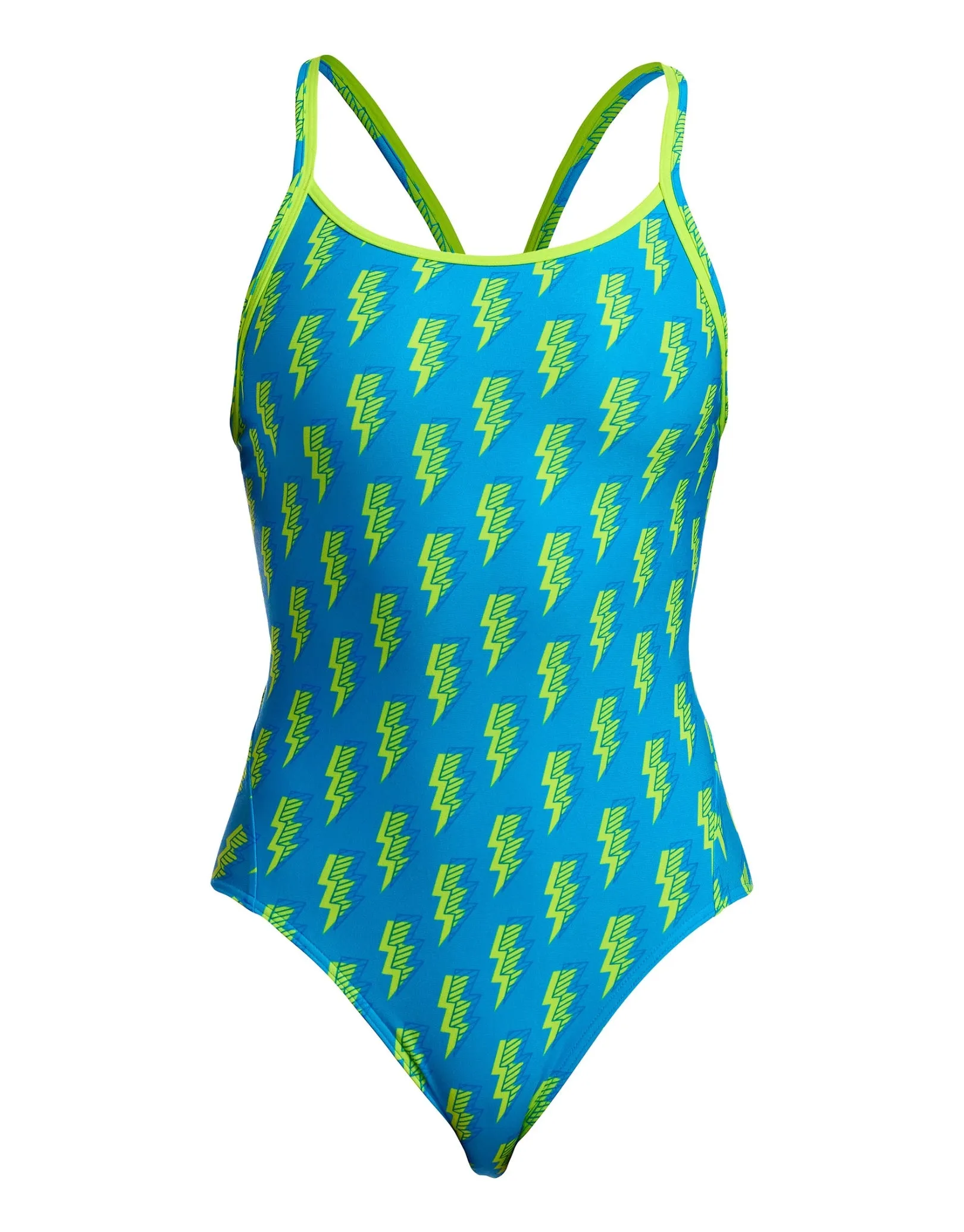 Bolted Diamond Back Swimsuit - Blue/Yellow