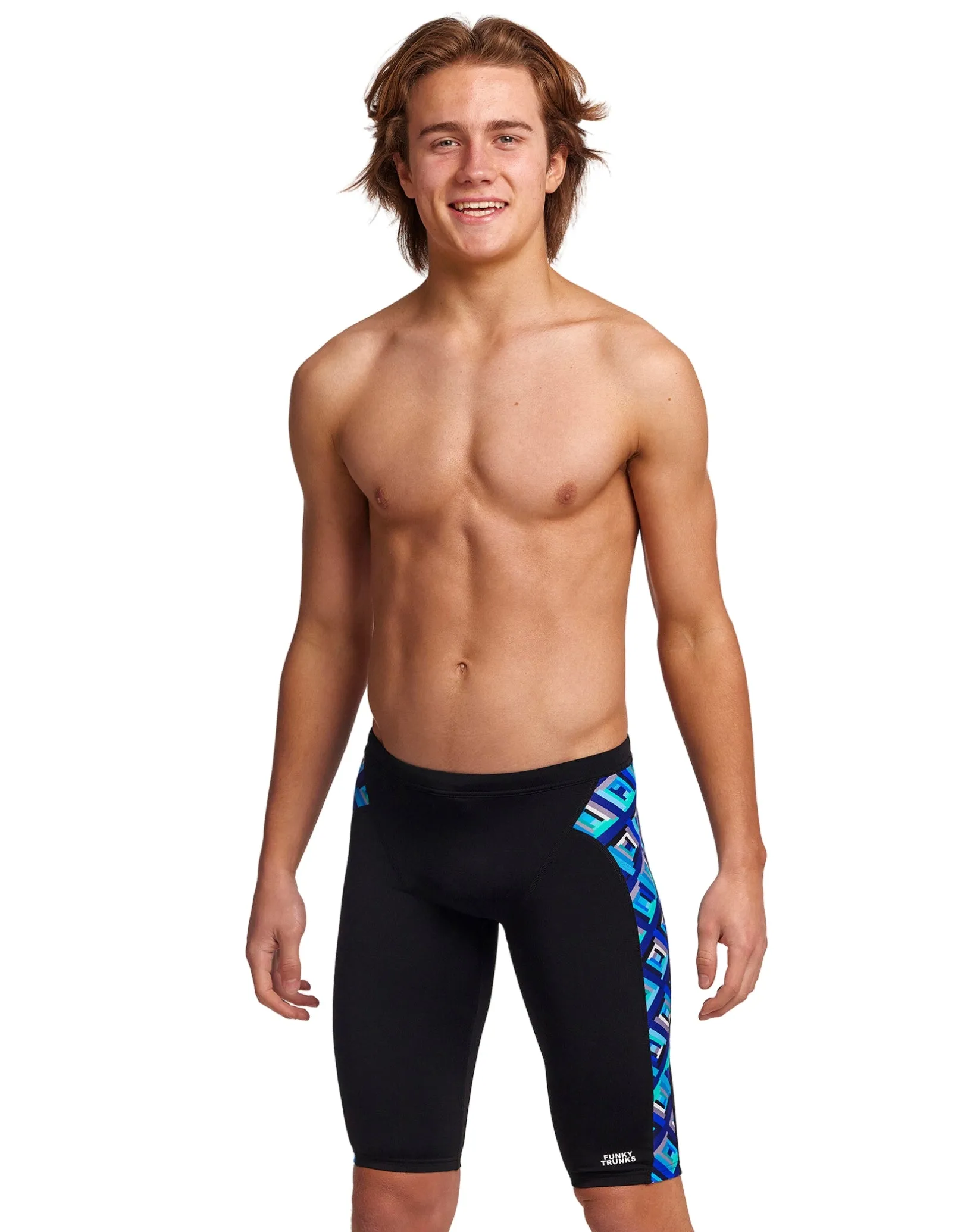 Boys Blue Bunkers Swim Training Jammer - Black