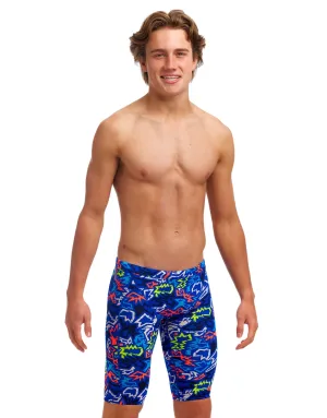 Boys Broken Hearts Training Swim Jammer - Blue/Multi
