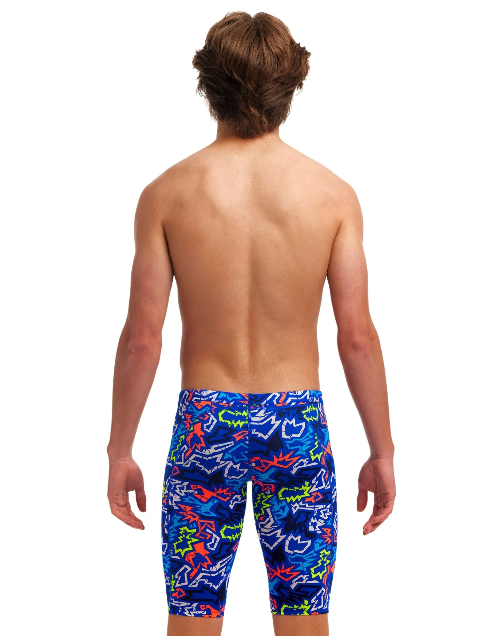 Boys Broken Hearts Training Swim Jammer - Blue/Multi