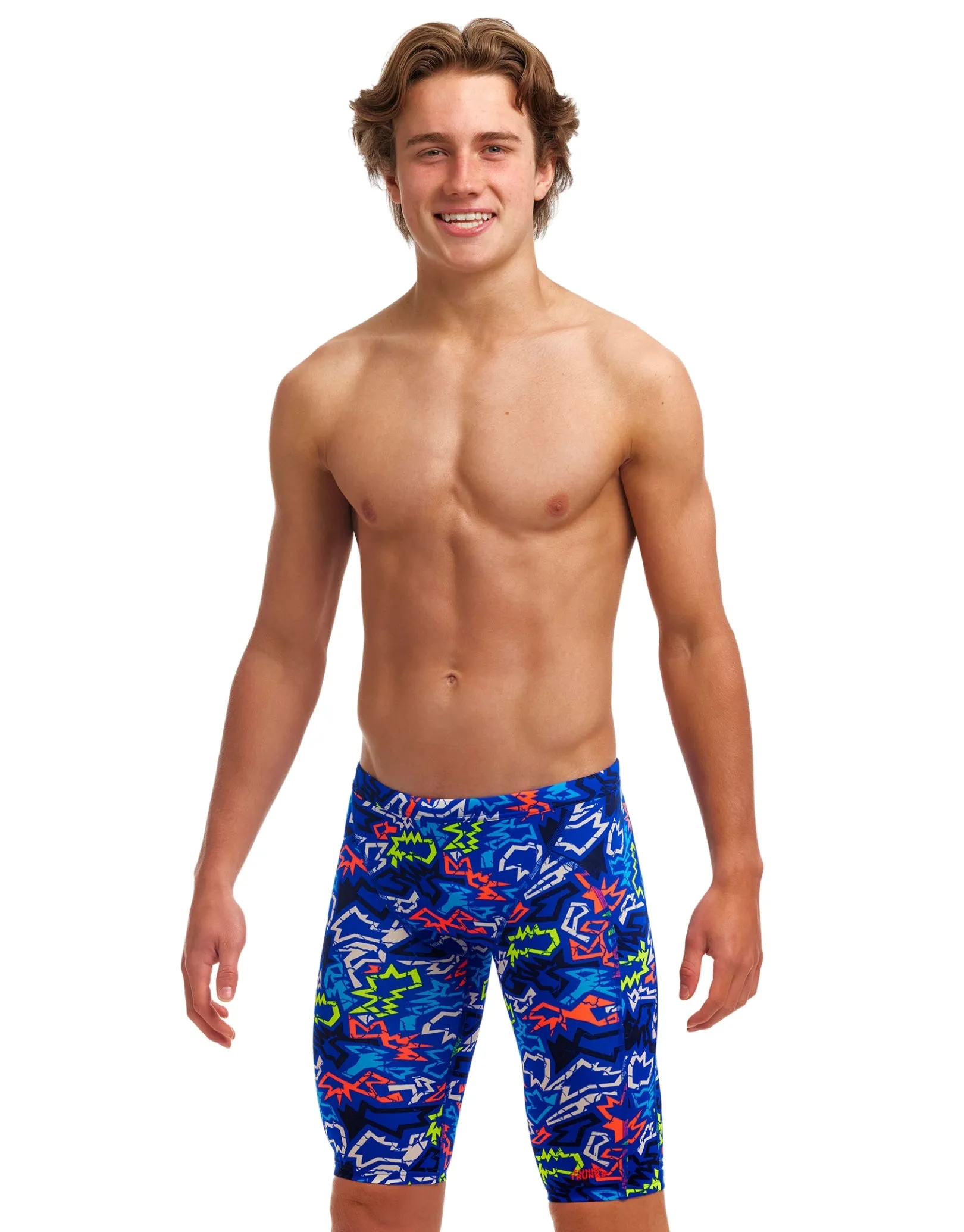 Boys Broken Hearts Training Swim Jammer - Blue/Multi