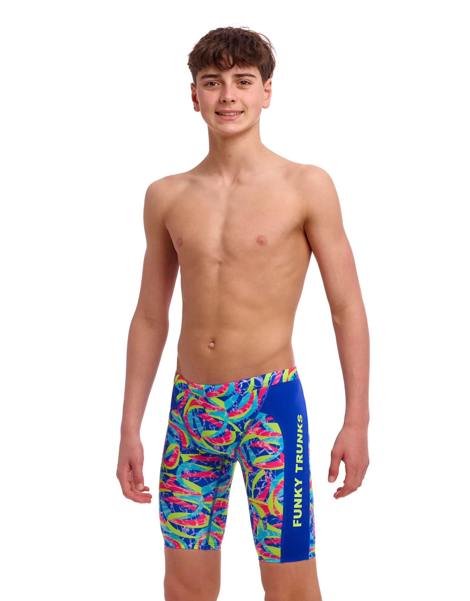 Boys Choppy Waters Swim Training Jammer - Blue/Multi