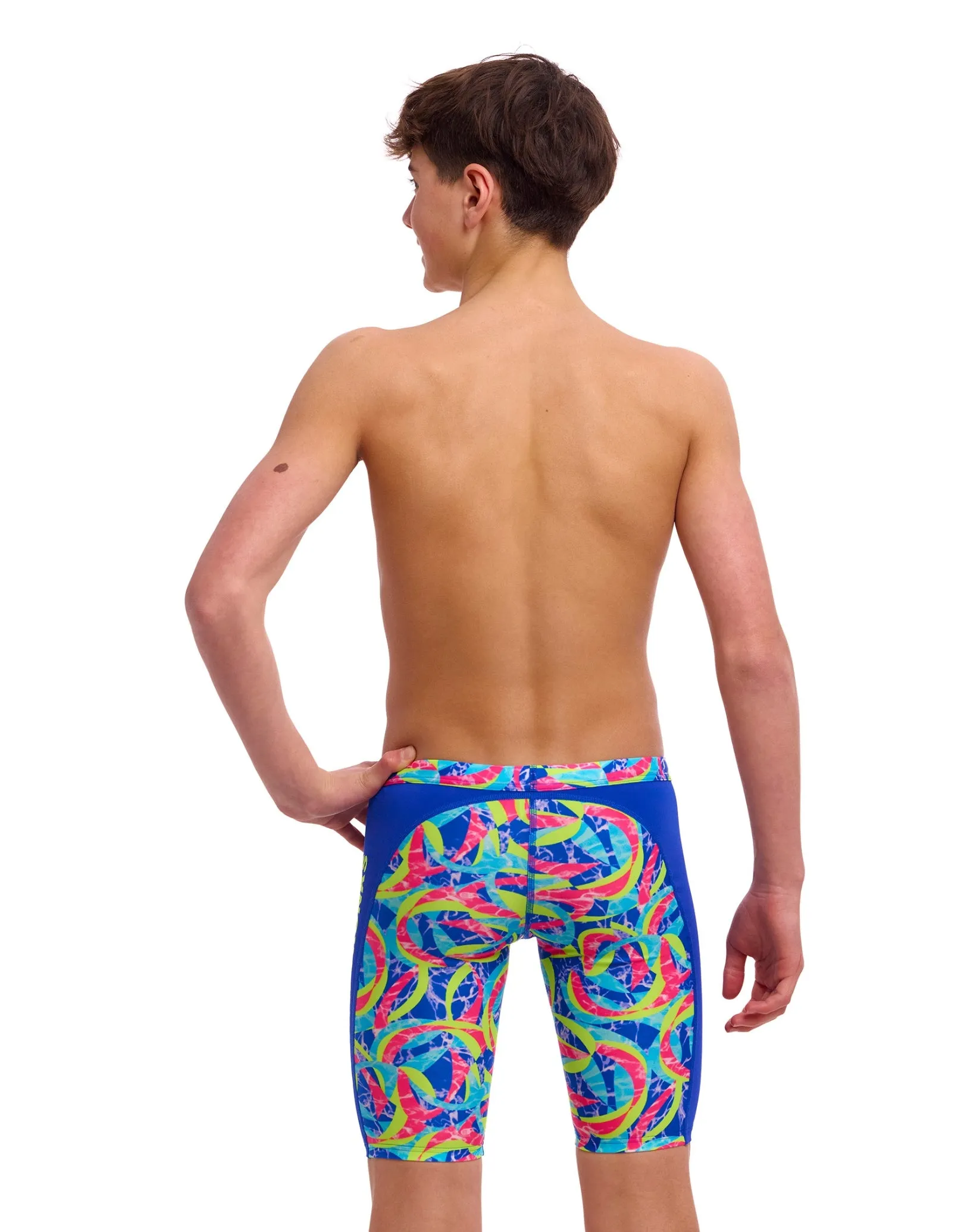 Boys Choppy Waters Swim Training Jammer - Blue/Multi