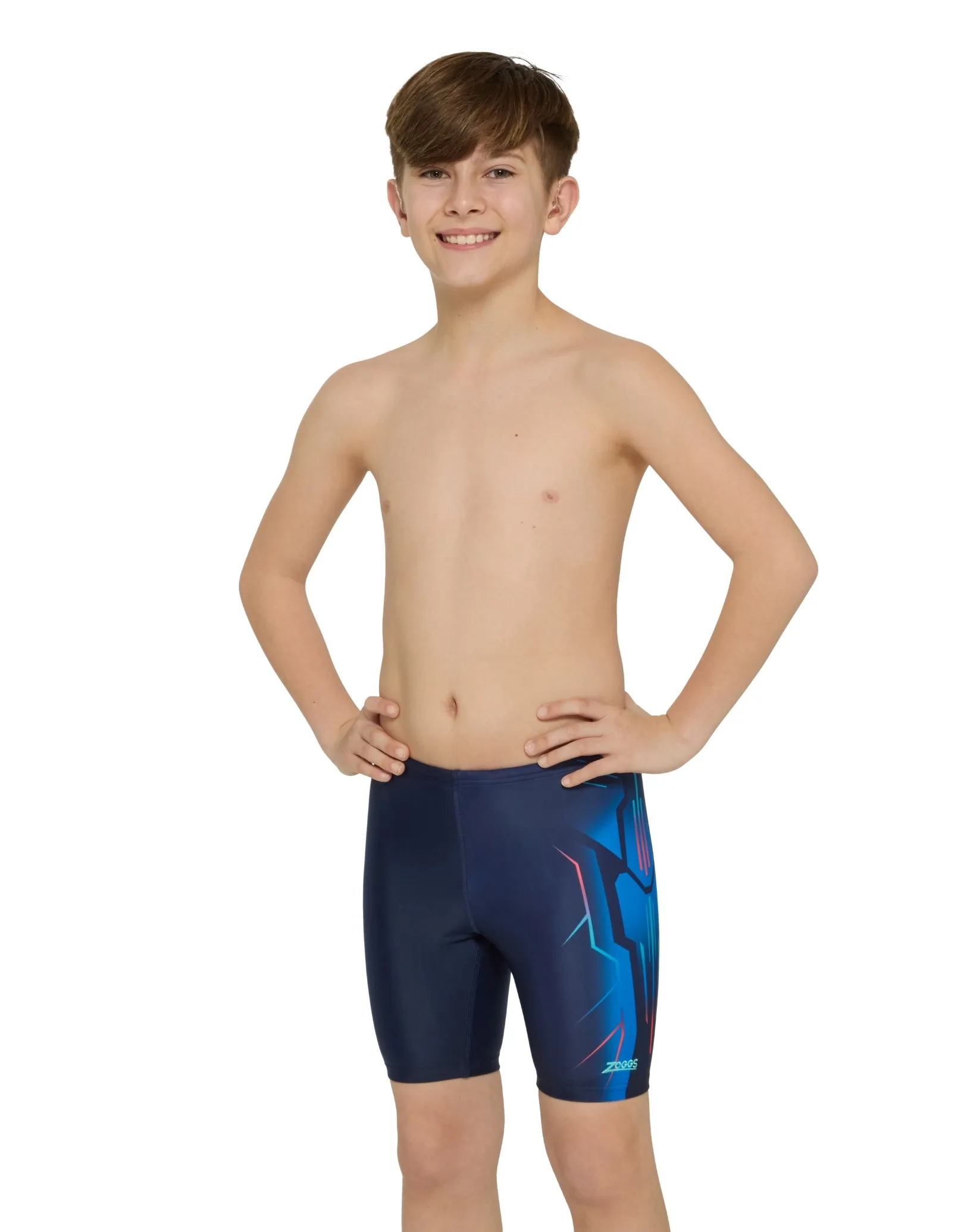Boys Combat Mid Swim Jammer - Blue