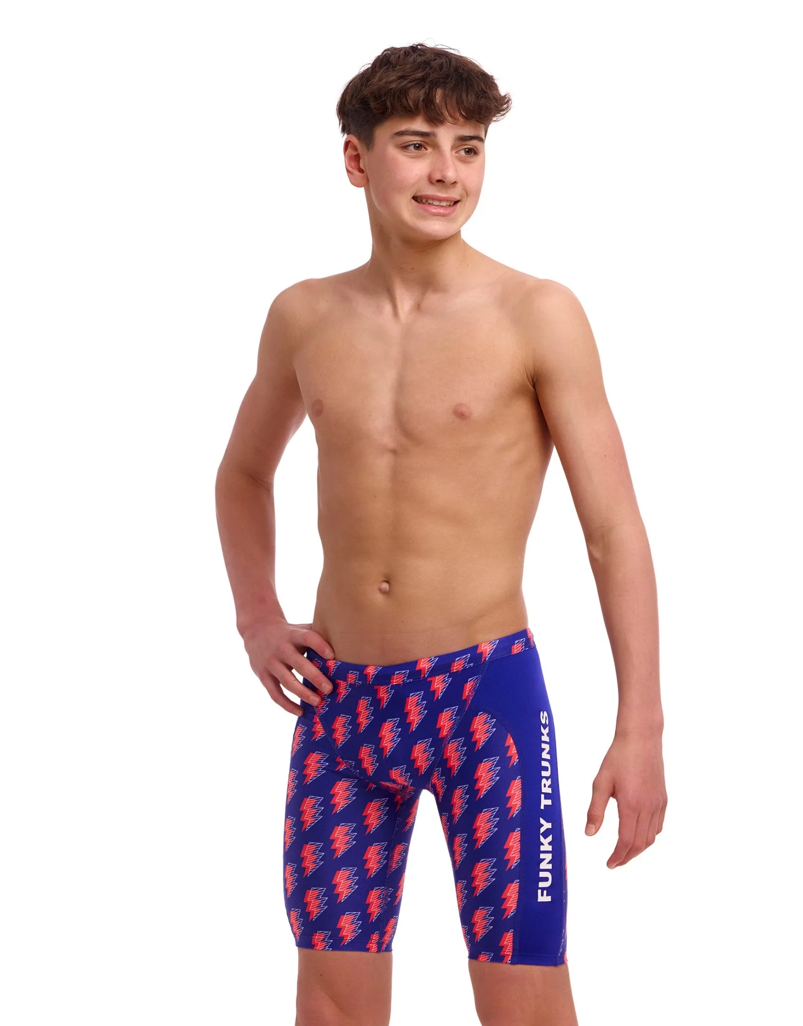 Boys Flash Swim Training Jammer - Blue/Red