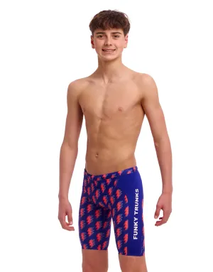 Boys Flash Swim Training Jammer - Blue/Red