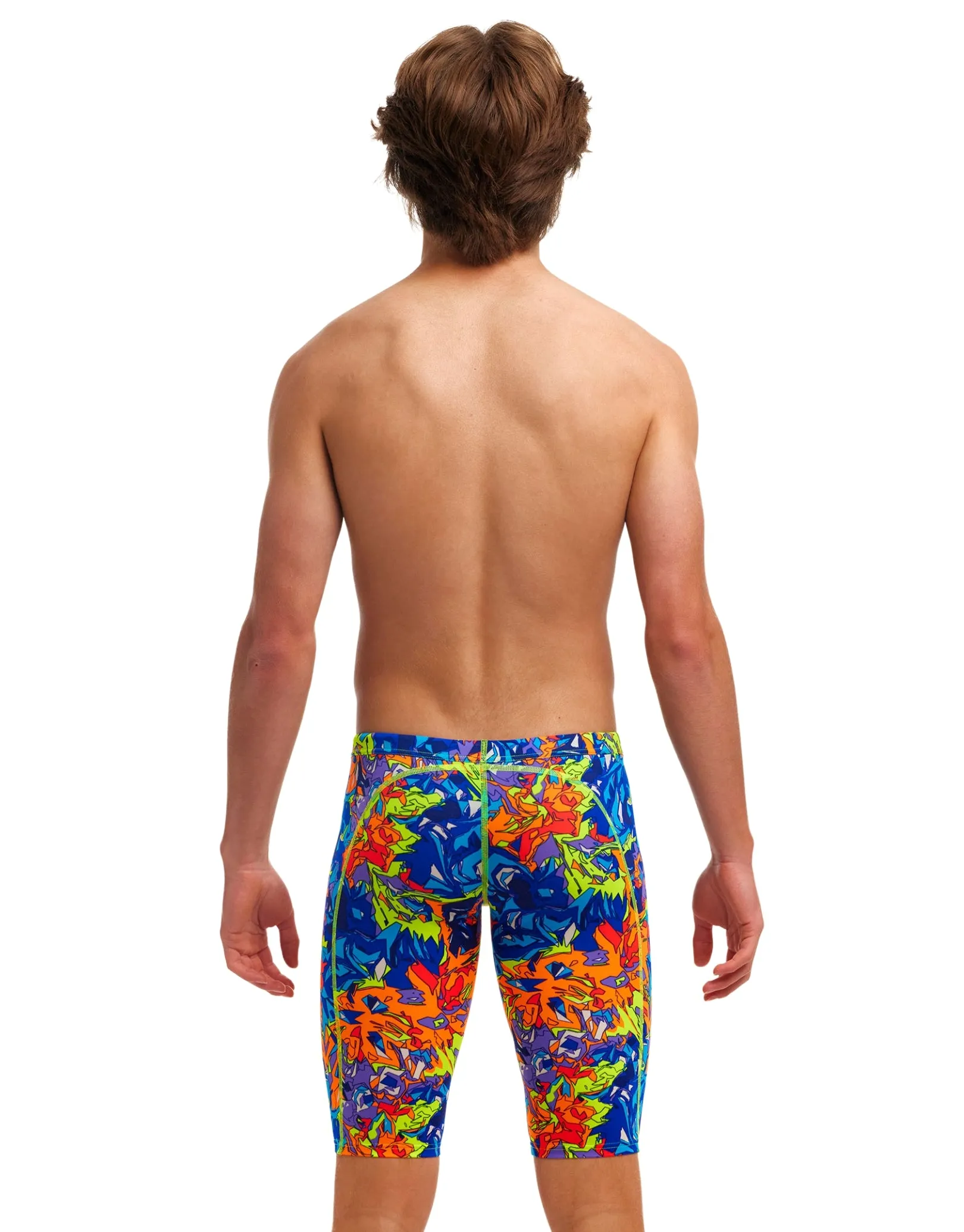 Boys Mixed Mess Training Swim Jammer - Blue/Multi