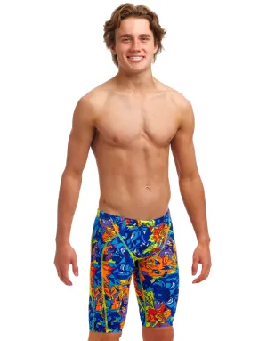 Boys Mixed Mess Training Swim Jammer - Blue/Multi