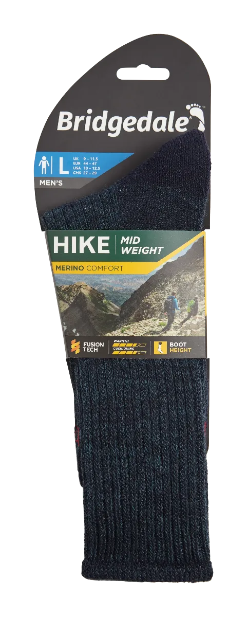 Bridgedale Mens Hike Midweight Merino Comfort Boot Socks