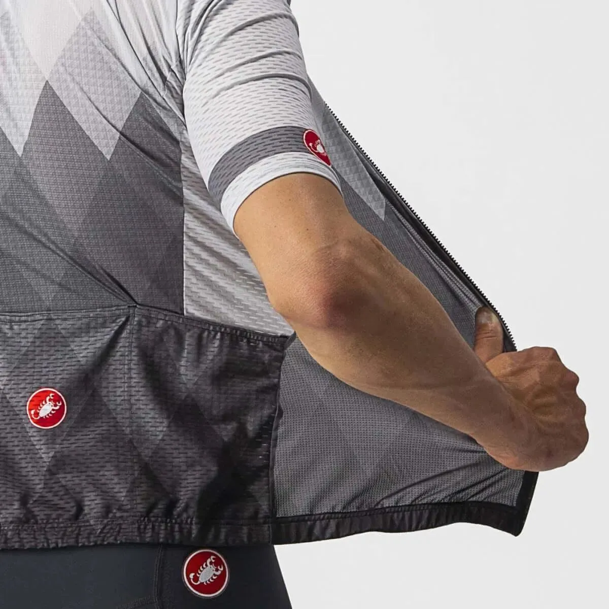 Castelli A Tutta Mens Cycling Jersey (Silver Gray/Dark Gray)