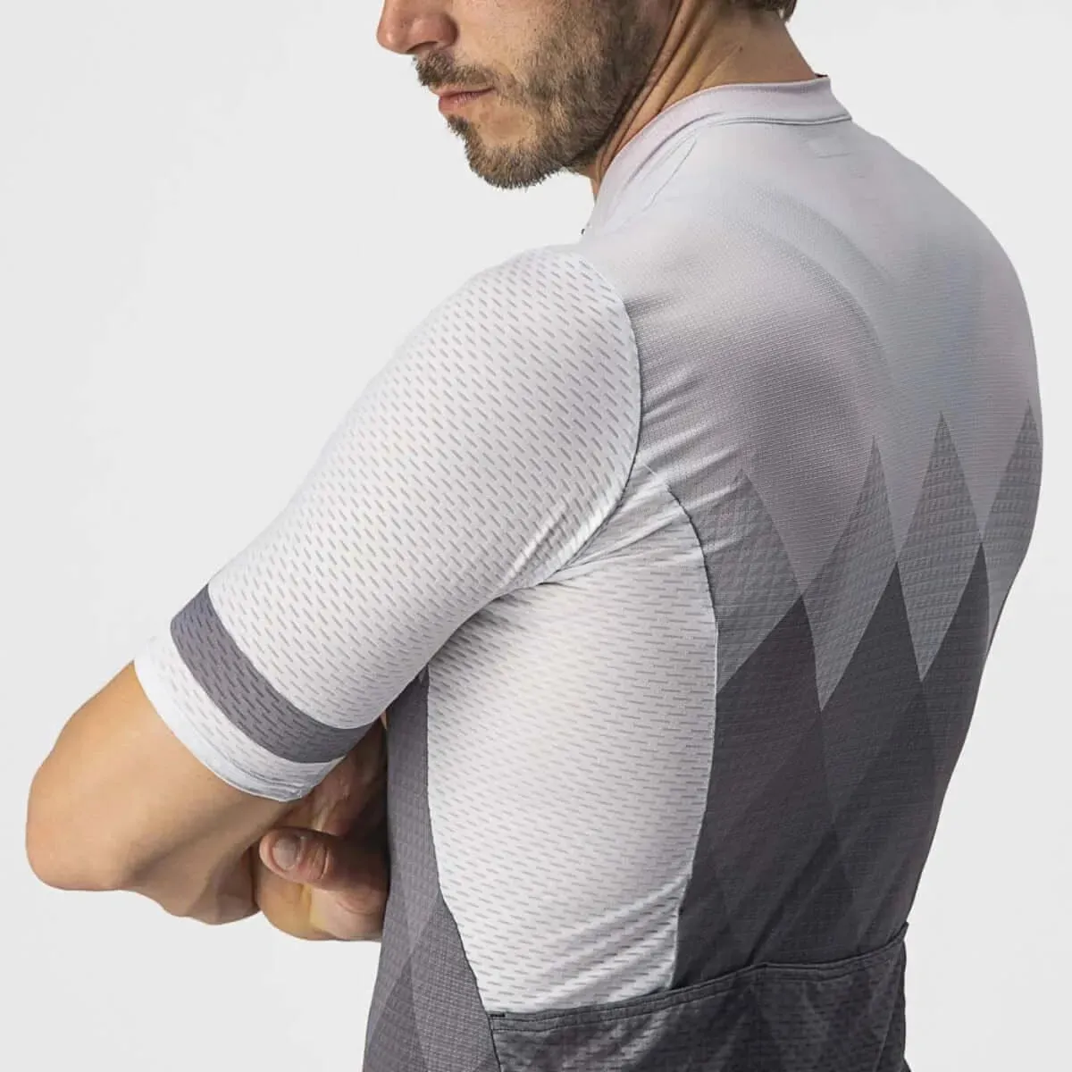 Castelli A Tutta Mens Cycling Jersey (Silver Gray/Dark-Gray)