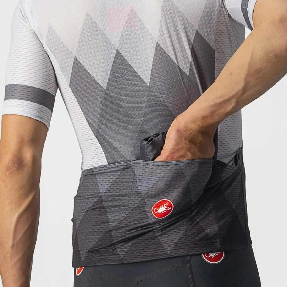 Castelli A Tutta Mens Cycling Jersey (Silver Gray/Dark Gray)