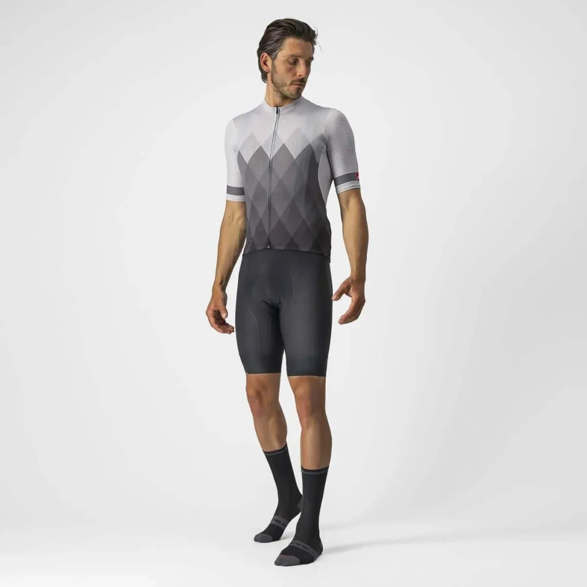 Castelli A Tutta Mens Cycling Jersey (Silver Gray/Dark Gray)
