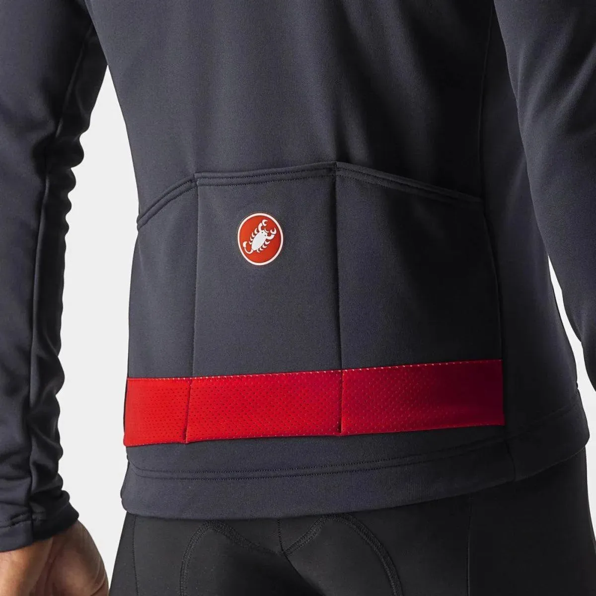 Castelli Puro 3 Mens Cycling Jersey (Dark Gray/Red Reflex)