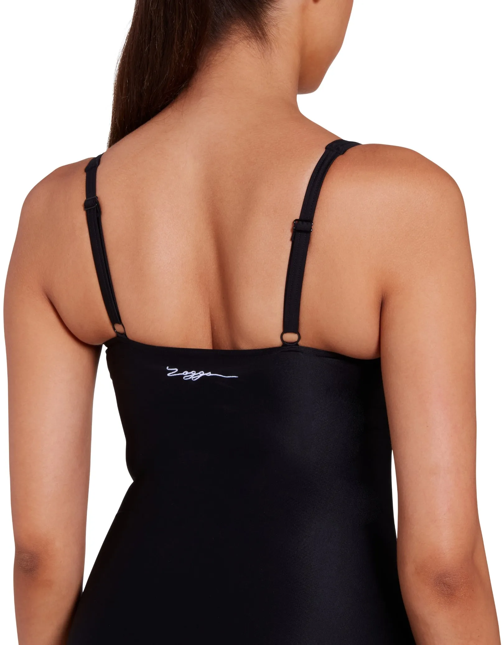 Classique Ruched Front Swimsuit - Black/White