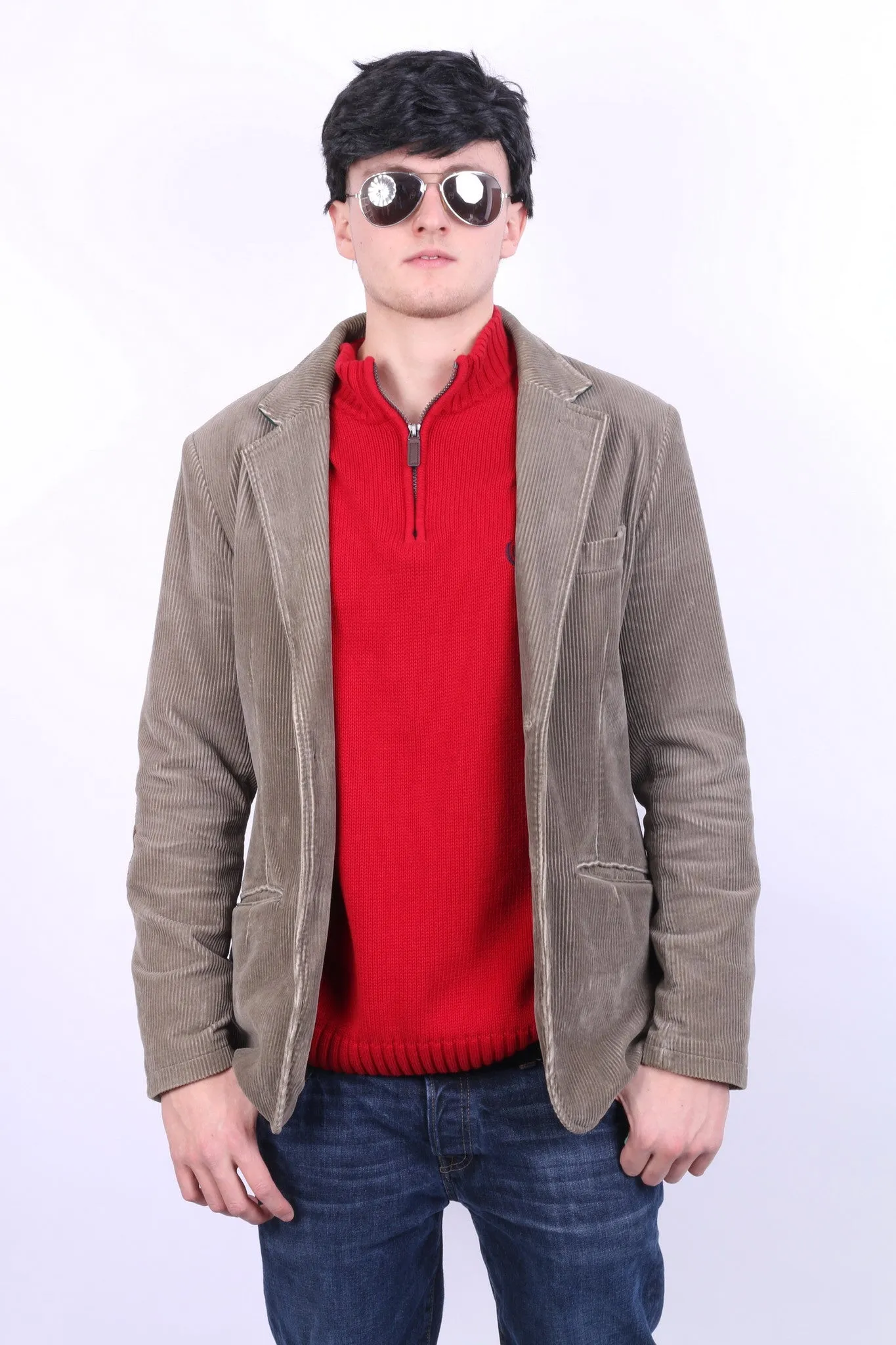 Cottonfield Active Wear Mens 48 S/M Corduroy Blazer Brown Cotton Jacket