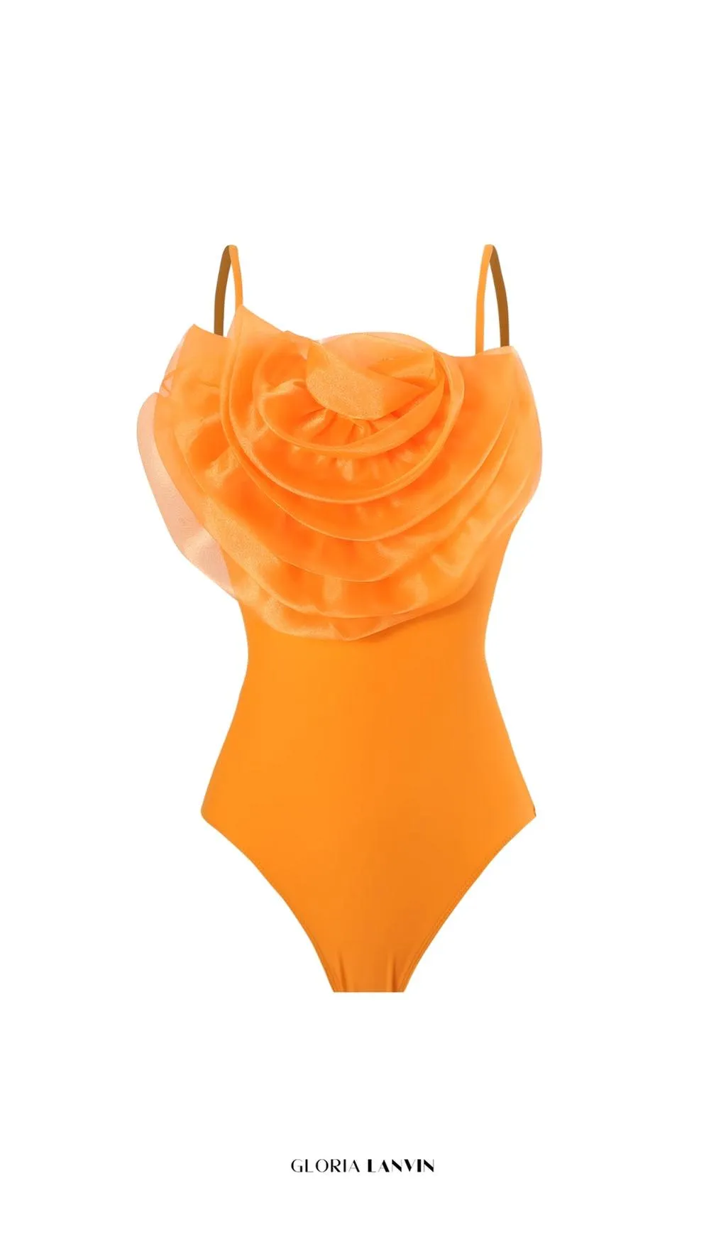 Danae Orange Flower Two-Piece Swimsuit Gloria Lanvin