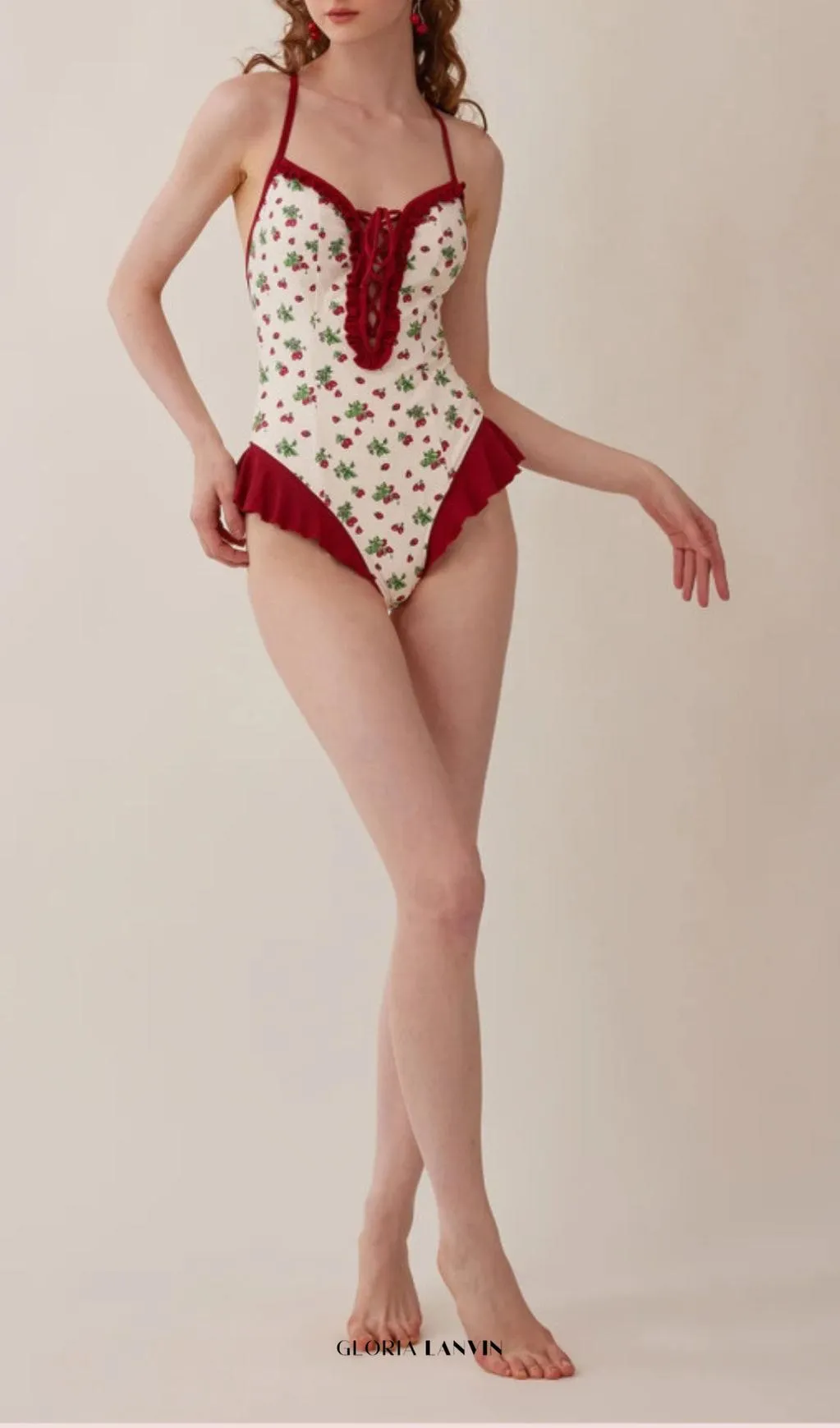 Dandy Strawberries Printed One-Piece Swimsuit Gloria Lanvin