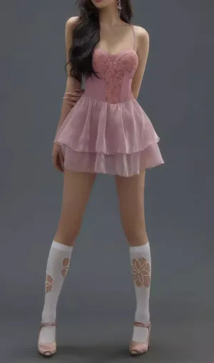 Danika Pink Floral Dress Swimsuit Gloria Lanvin