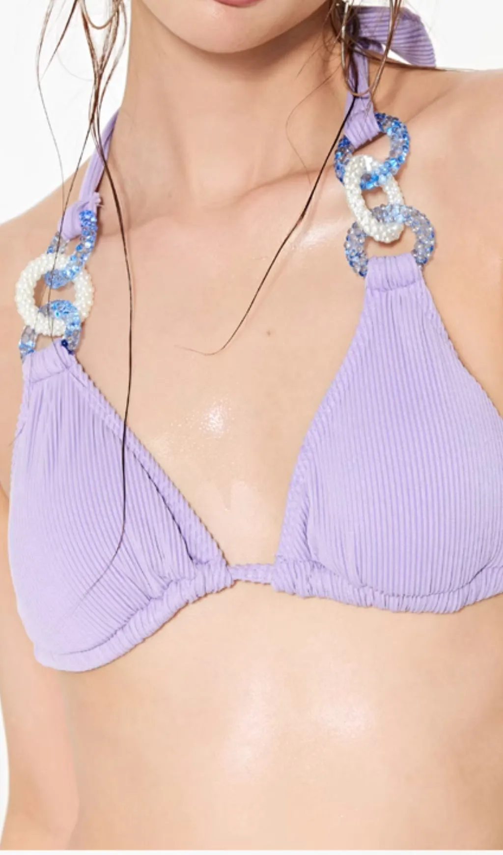 Deren Purple Three-Piece Swimsuit Gloria Lanvin