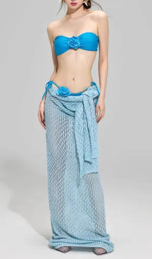Dillan Blue Flower Three-Piece Swimsuit Gloria Lanvin