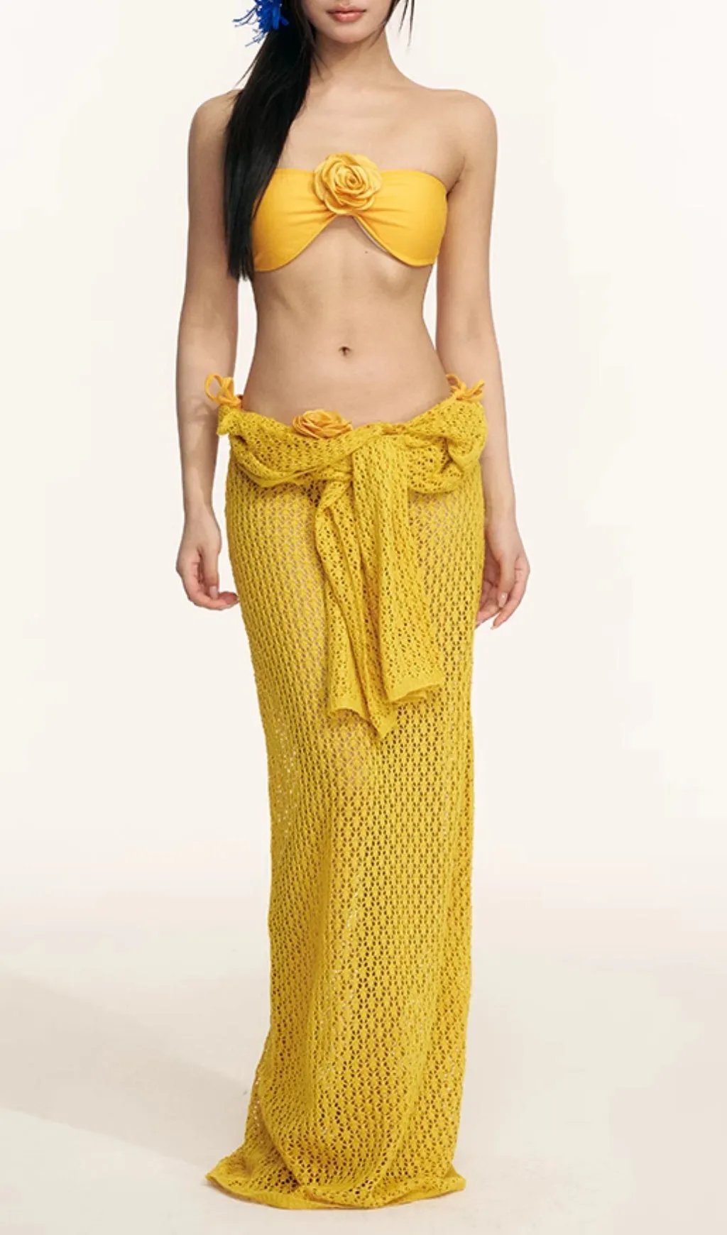 Dillan Yellow Flower Three-Piece Swimsuit Gloria Lanvin