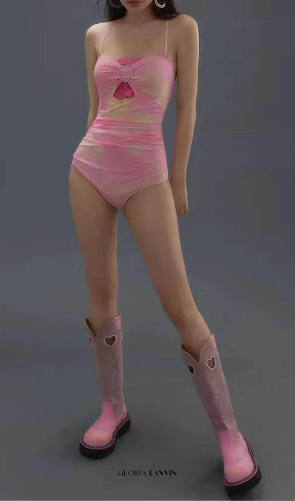 Duy Pink One-Piece Swimsuit Gloria Lanvin