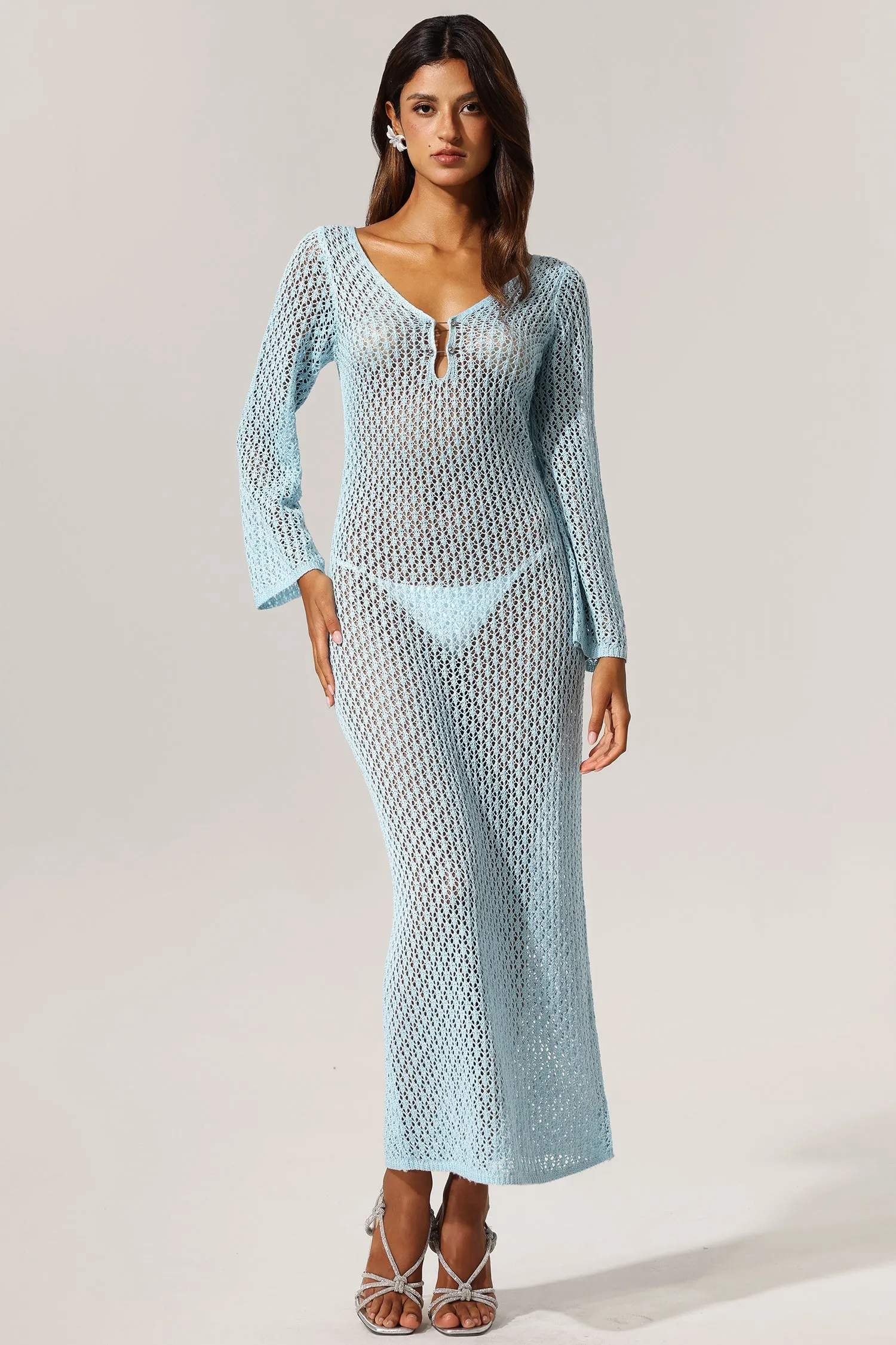Ellyson Long Sleeves Hollow Out Maxi Dress Gloria Lanvin
