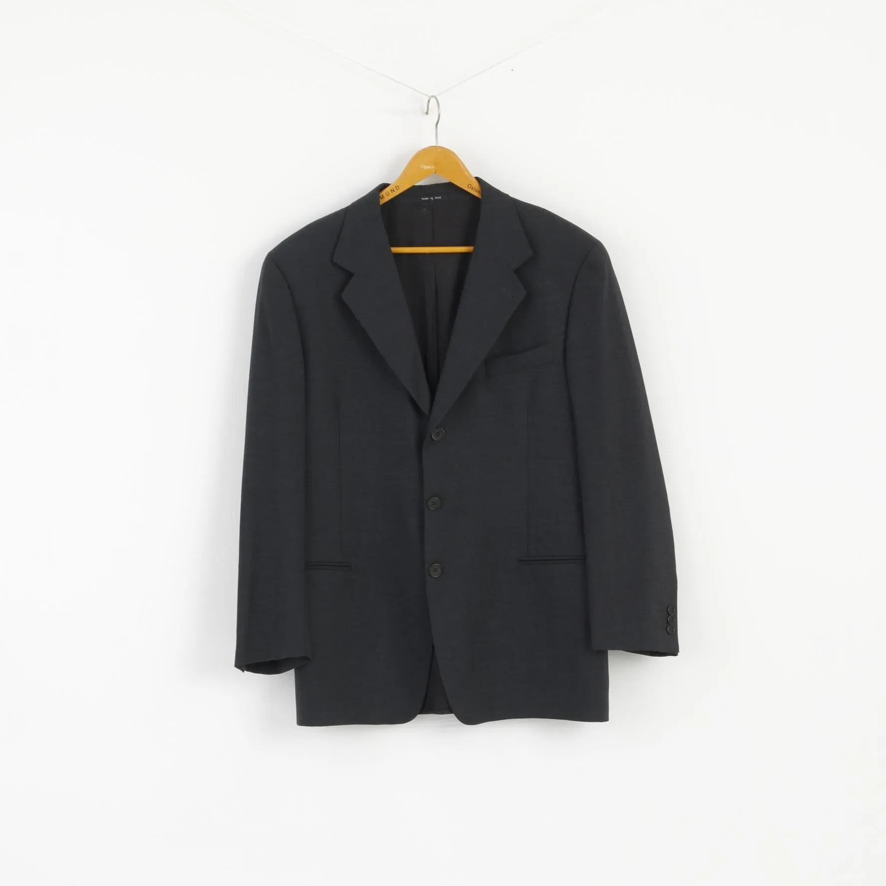 Emporio Armani Men 54 44 Blazer Charcoal Vintage Single Breasted Made in Italy Jacket