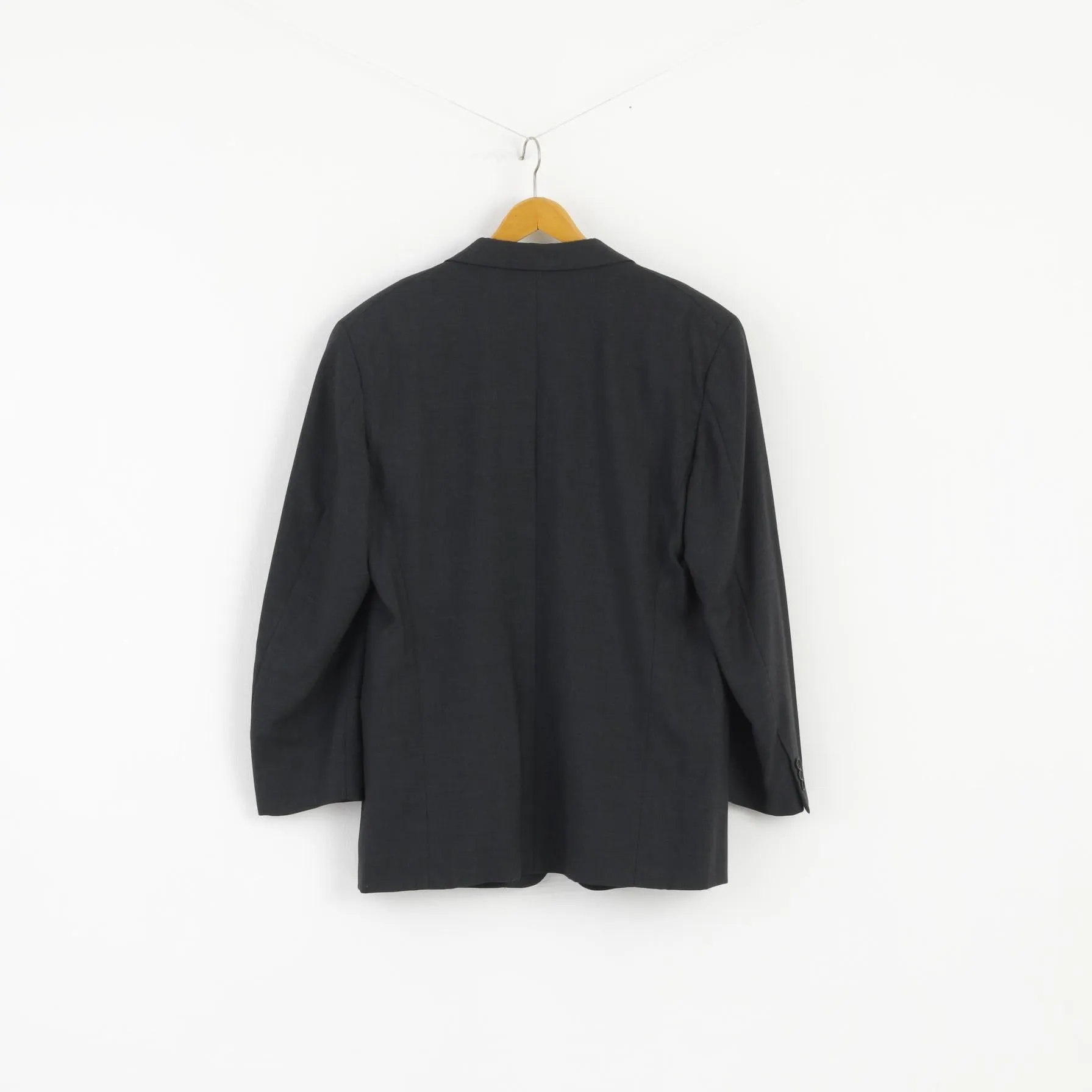 Emporio Armani Men 54 44 Blazer Charcoal Vintage Single Breasted Made in Italy Jacket