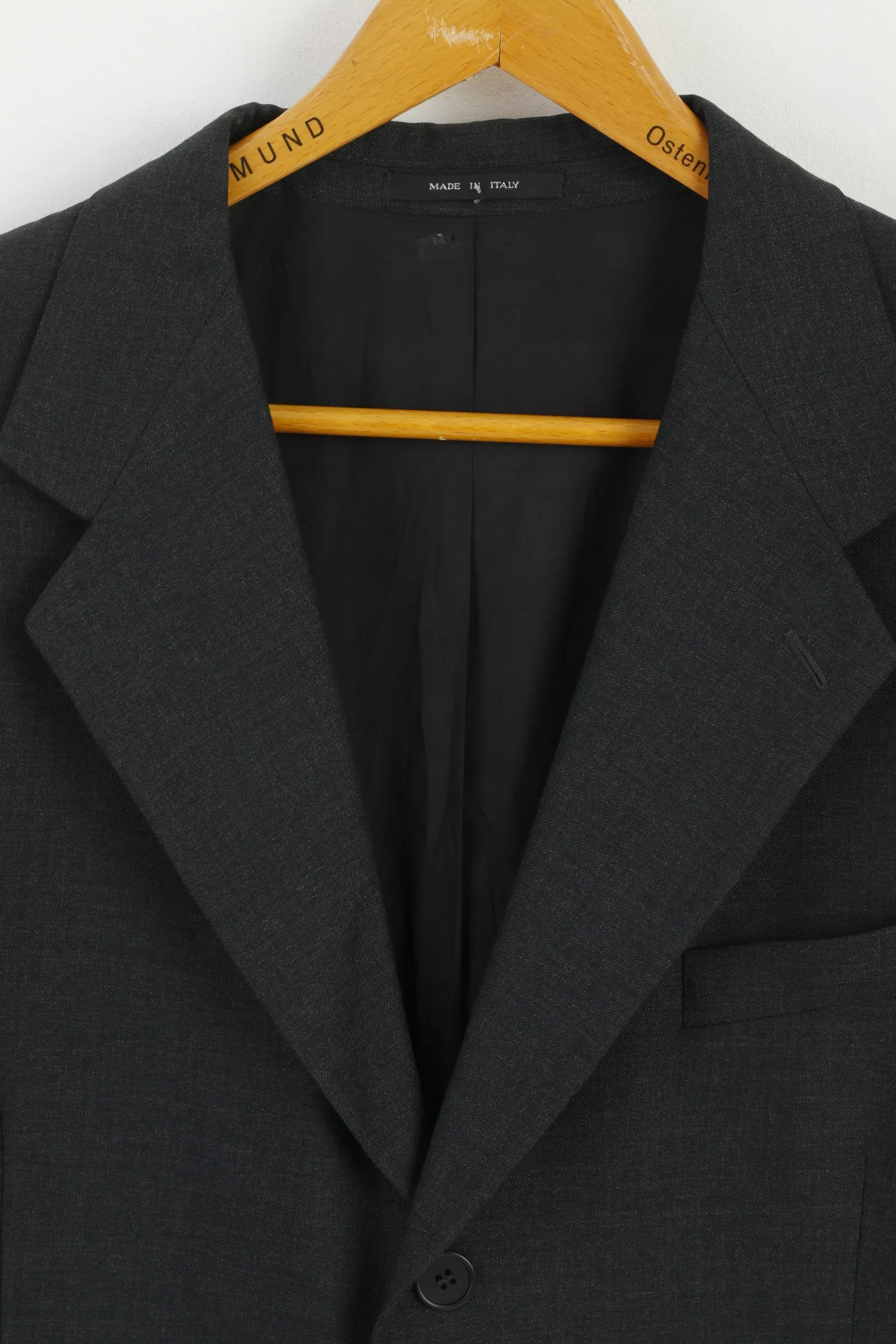 Emporio Armani Men 54 44 Blazer Charcoal Vintage Single Breasted Made in Italy Jacket
