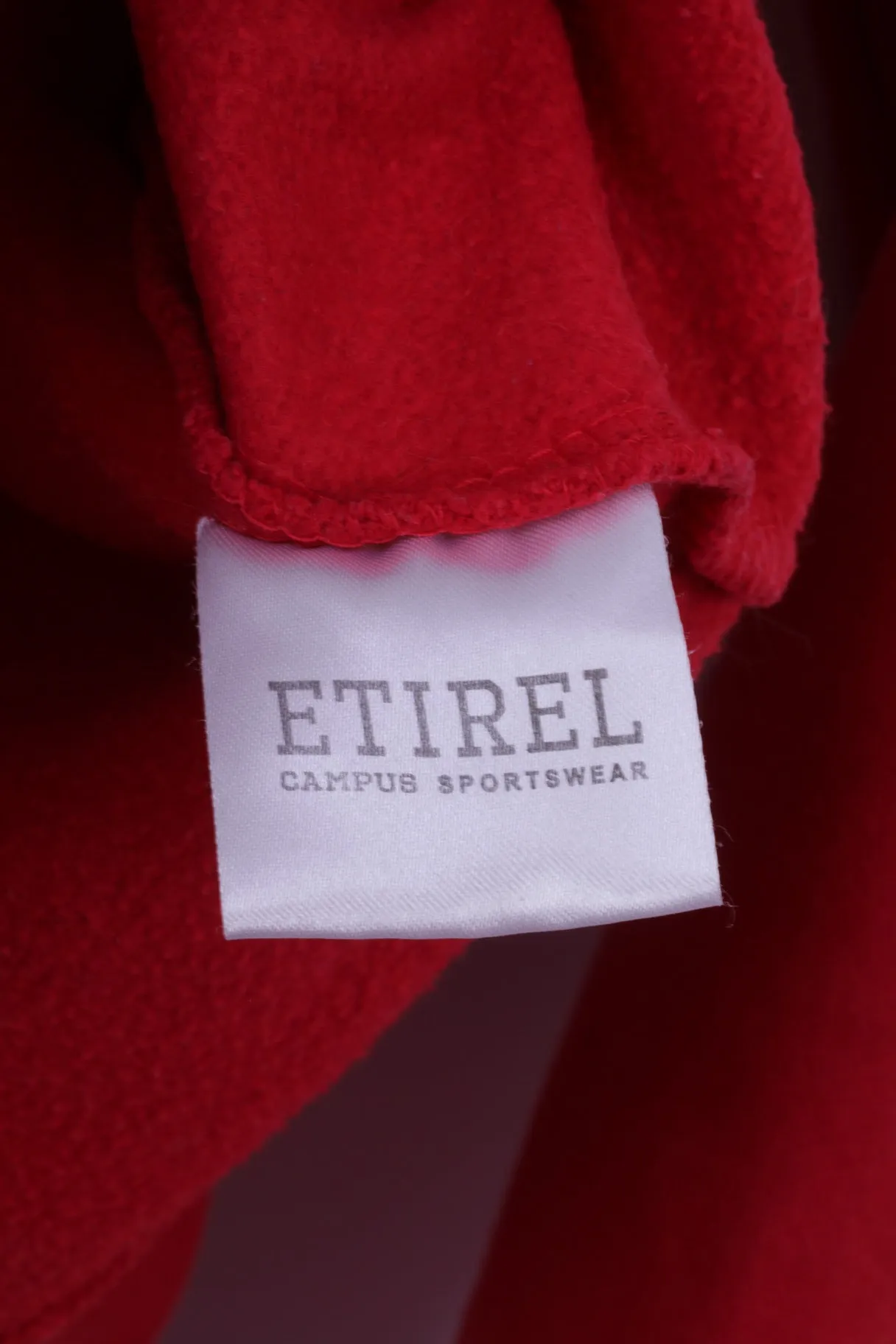 Etirel Mens M Sweatshirt Red Cotton Campus Sportswear Zip Up Hoodie Active Top