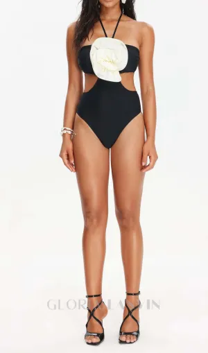 FLOWER HALTER SWIMSUIT Gloria Lanvin