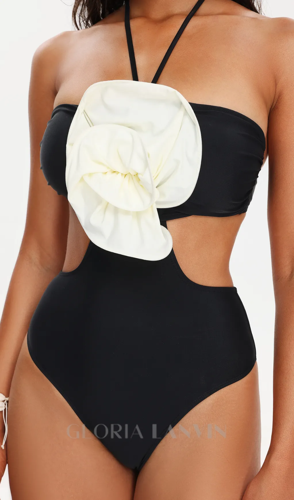 FLOWER HALTER SWIMSUIT Gloria Lanvin