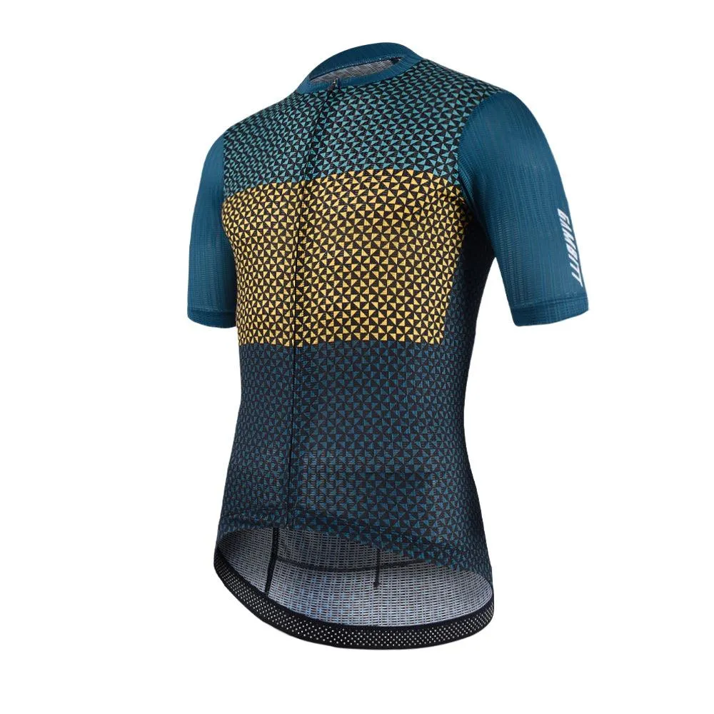 Gambitt Scalata Mens Cycling Jersey (Yellow Mosaic)