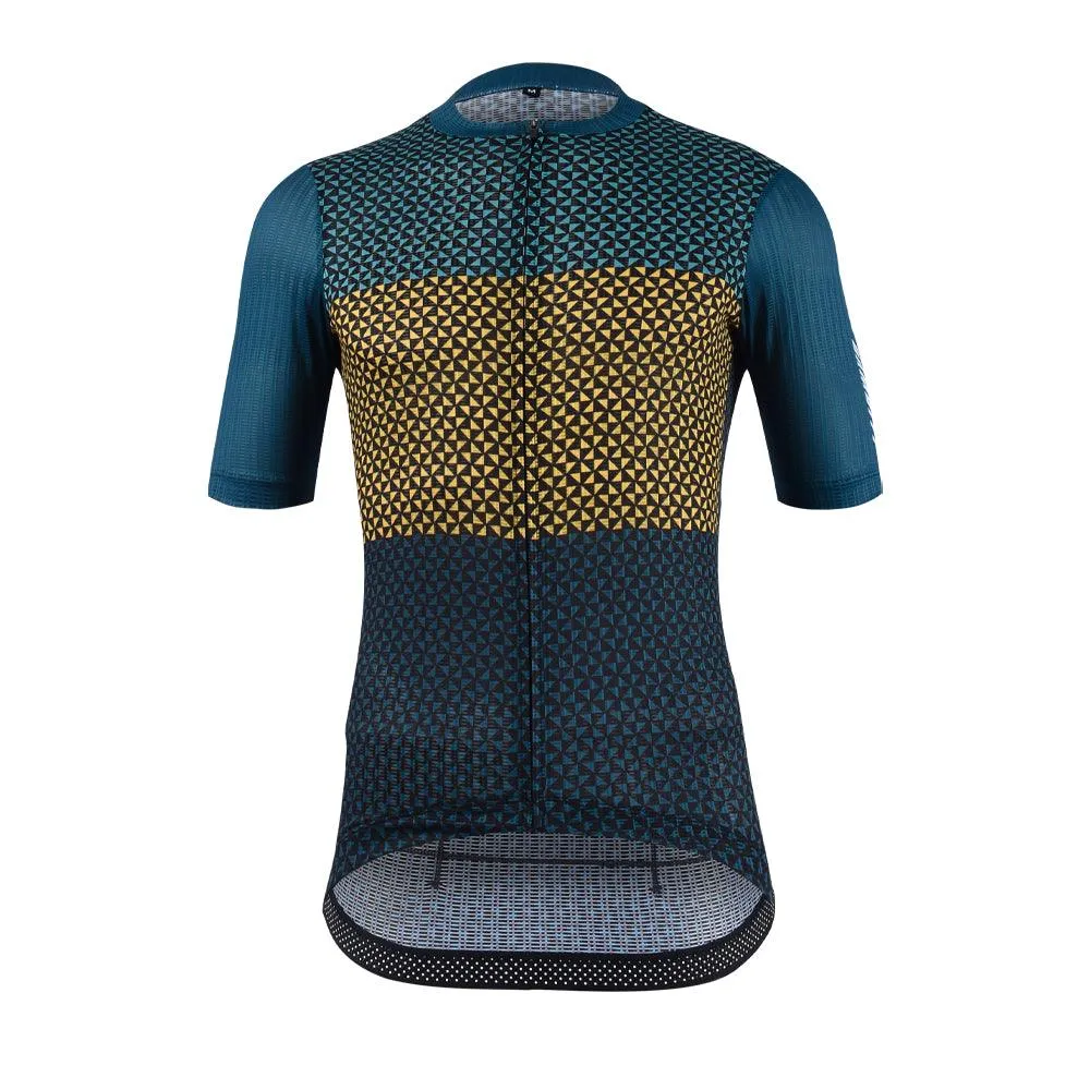 Gambitt Scalata Mens Cycling Jersey (Yellow Mosaic)