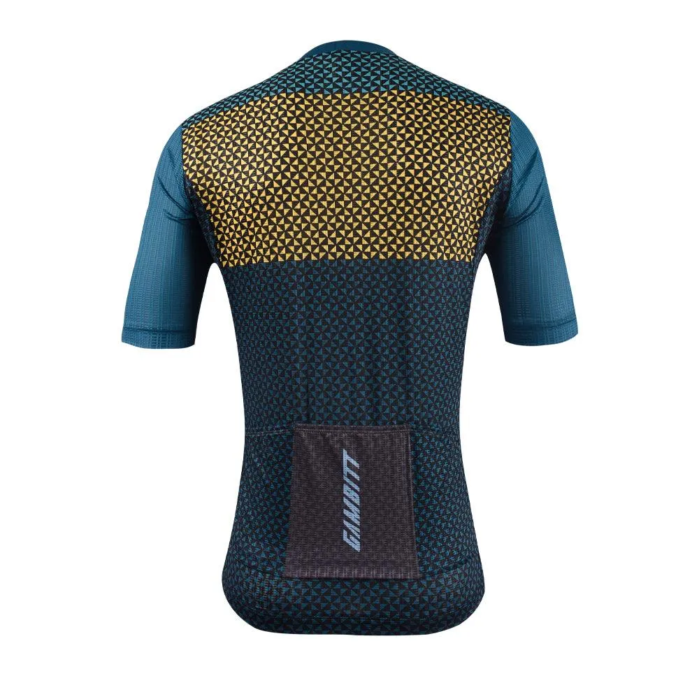 Gambitt Scalata Mens Cycling Jersey (Yellow Mosaic)