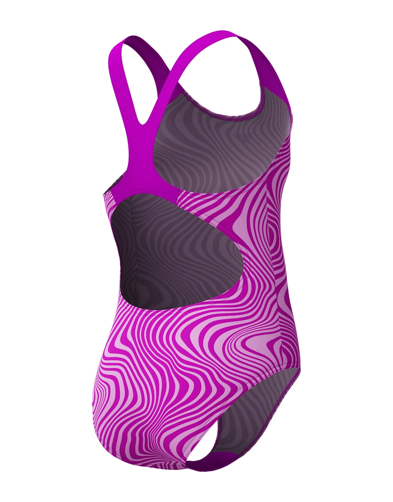 Girls Digital Allover Splashback Swimsuit - Pink