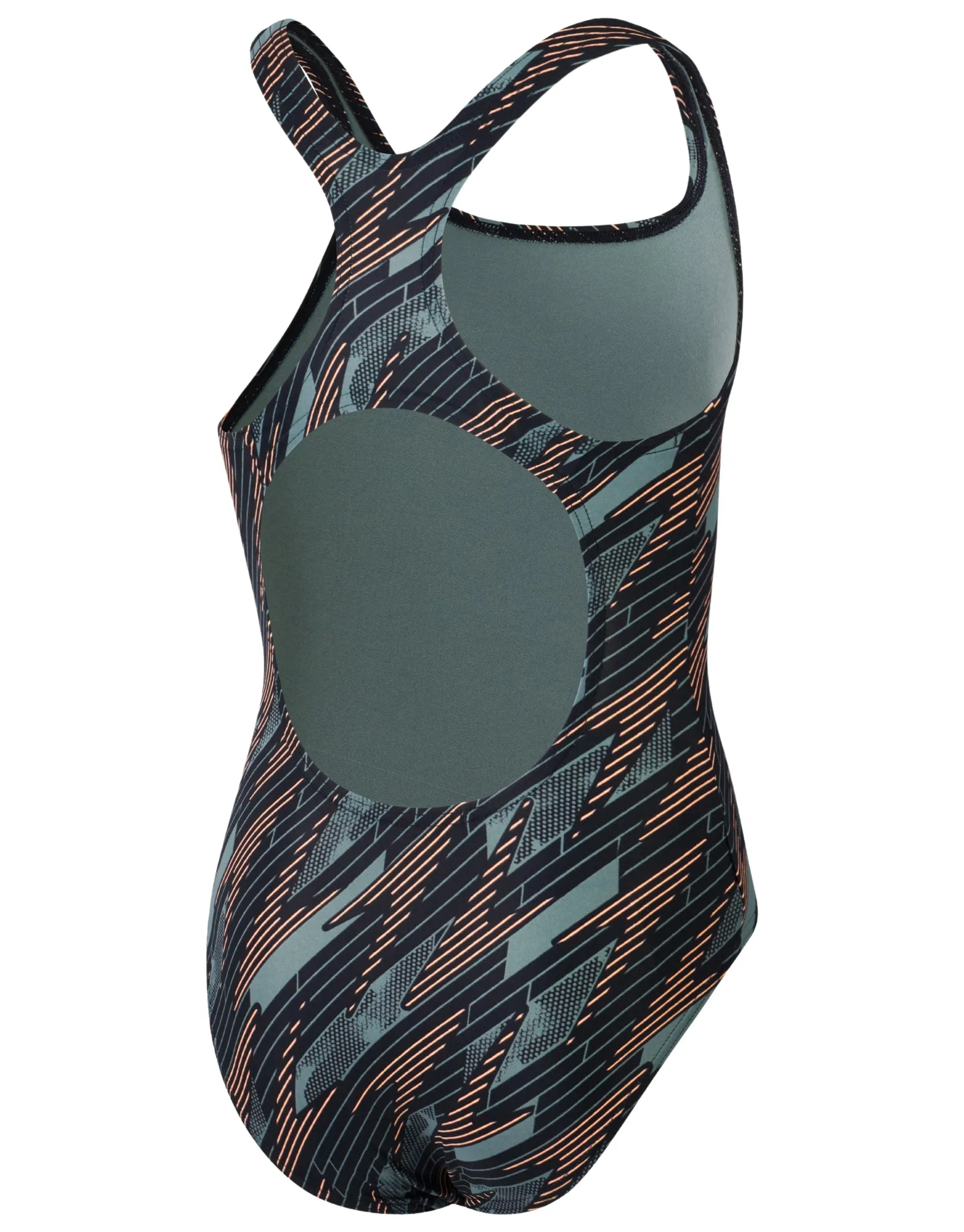 Girls Hyperboom Allover Medalist Swimsuit - Black/Green