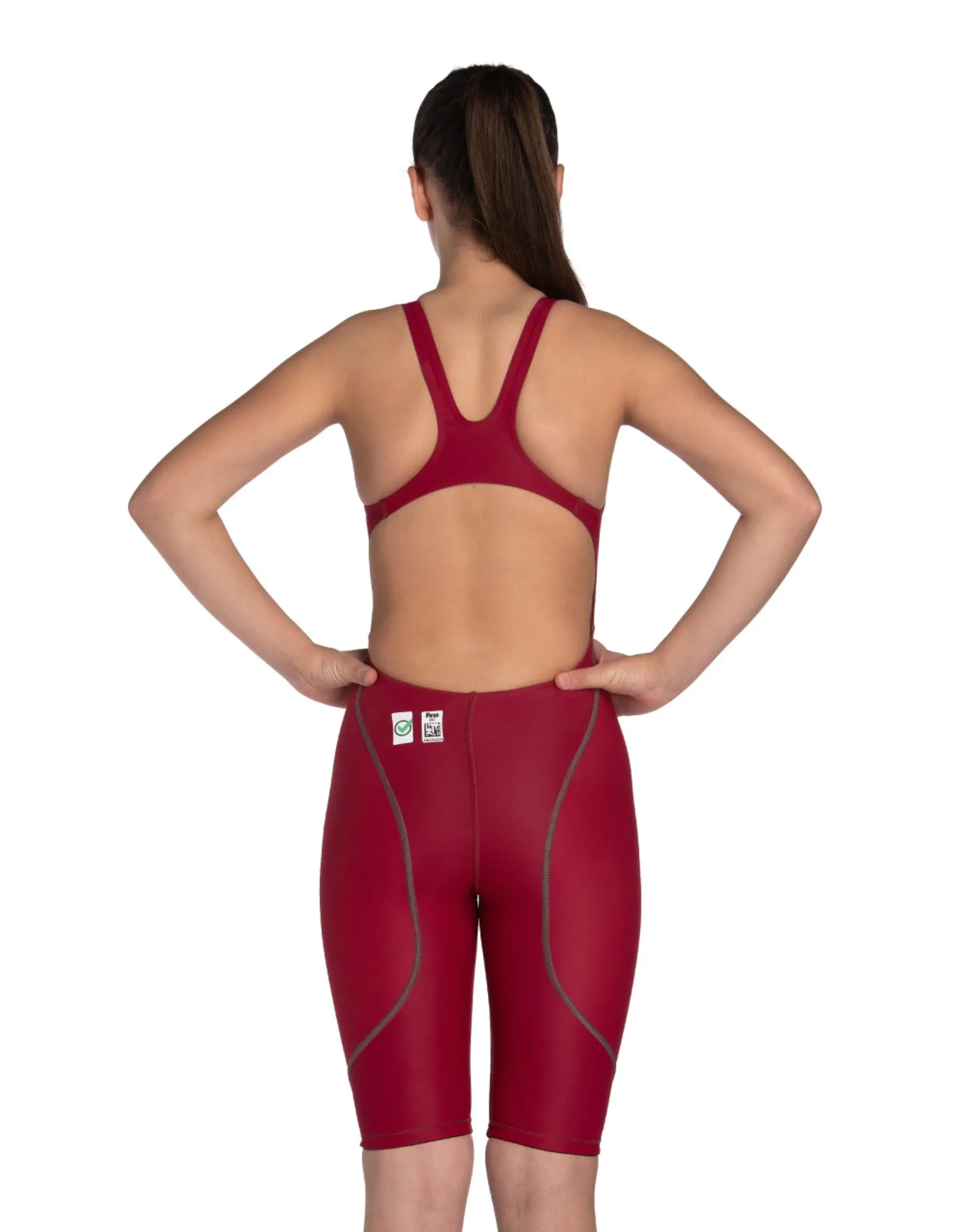 Girls Powerskin ST NEXT Open Back - Deep Red