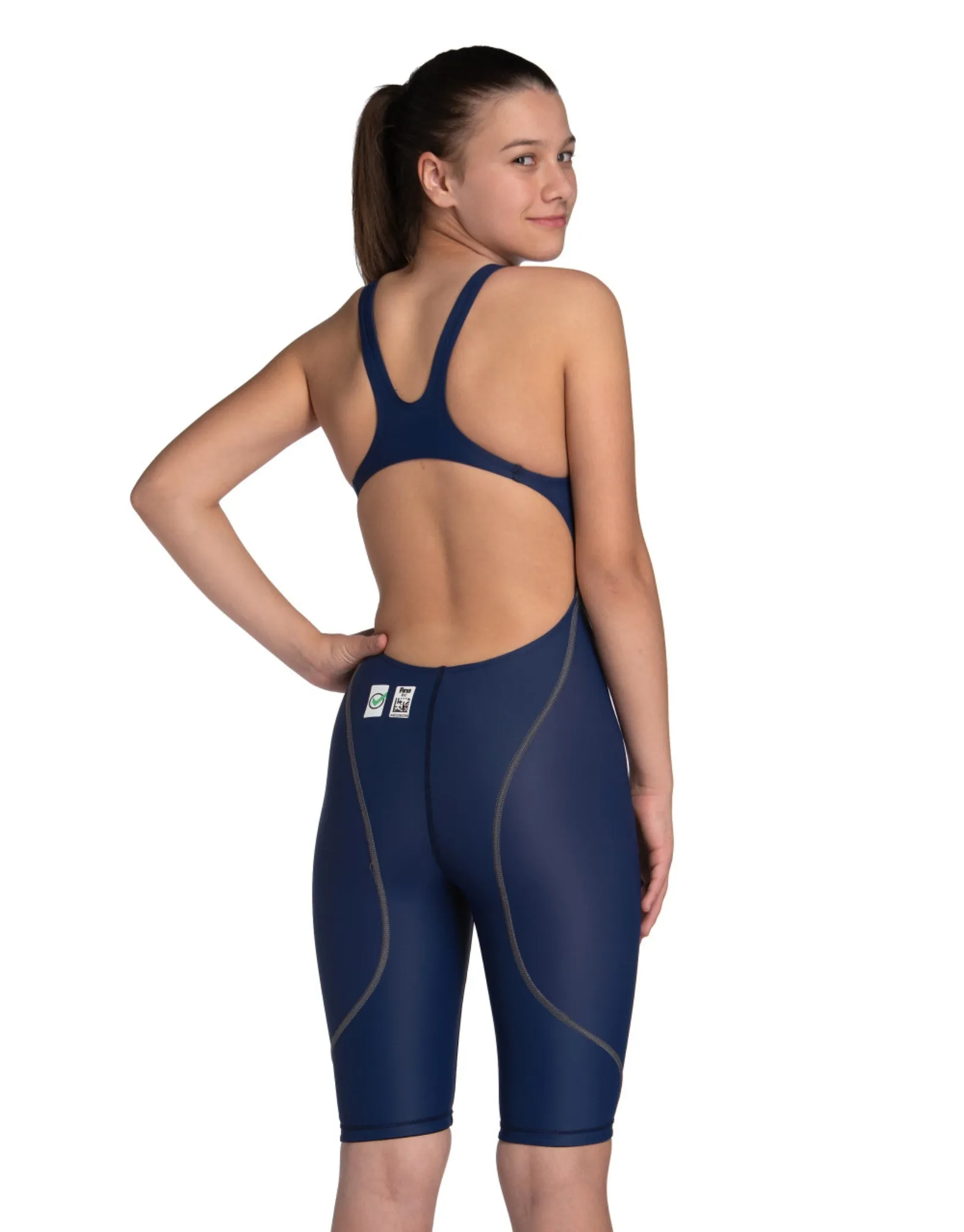 Girls Powerskin ST NEXT Open Back - Navy