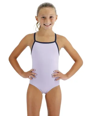 Girls Solid Durafast Elite Addy DiamondFit Swimsuit - Lavender
